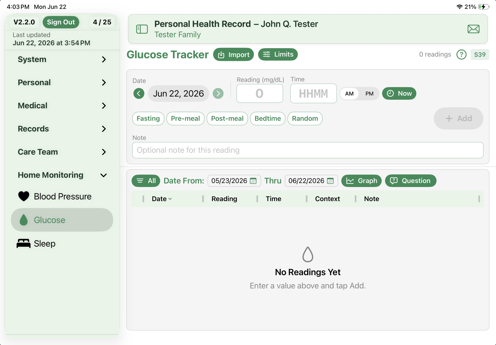 Glucose Tracker