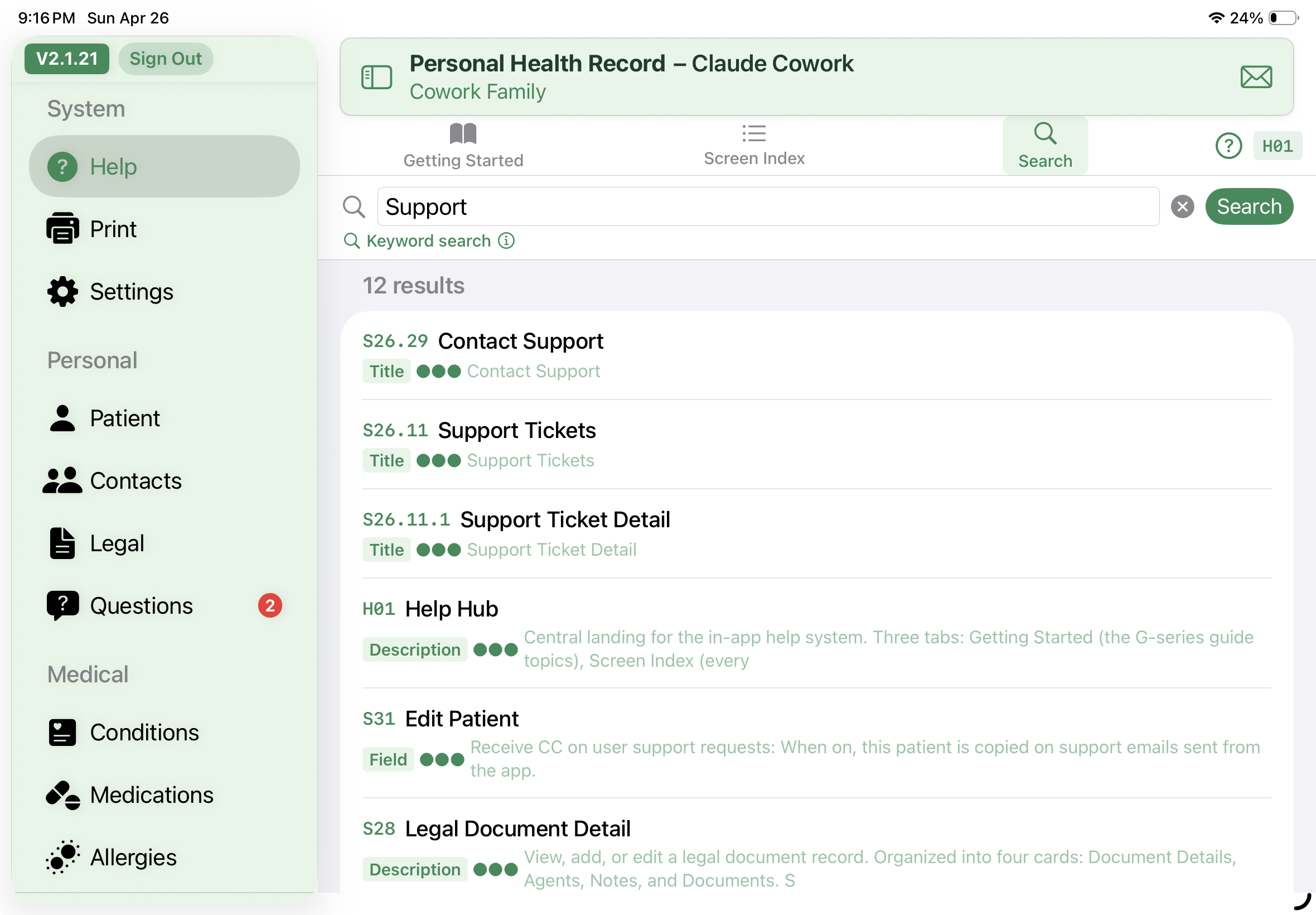 Help — search across all topics