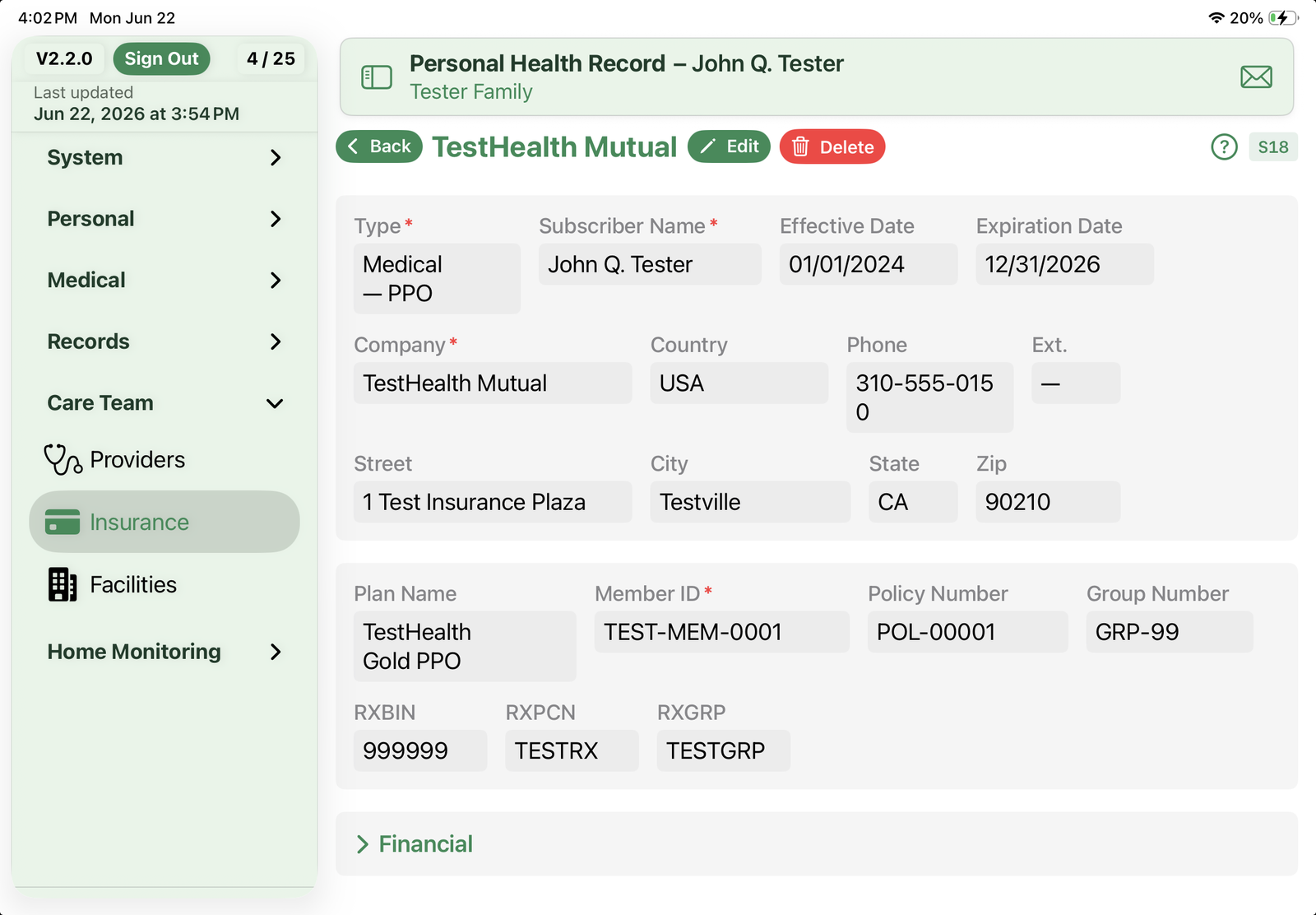 Insurance – TestHealth Mutual
