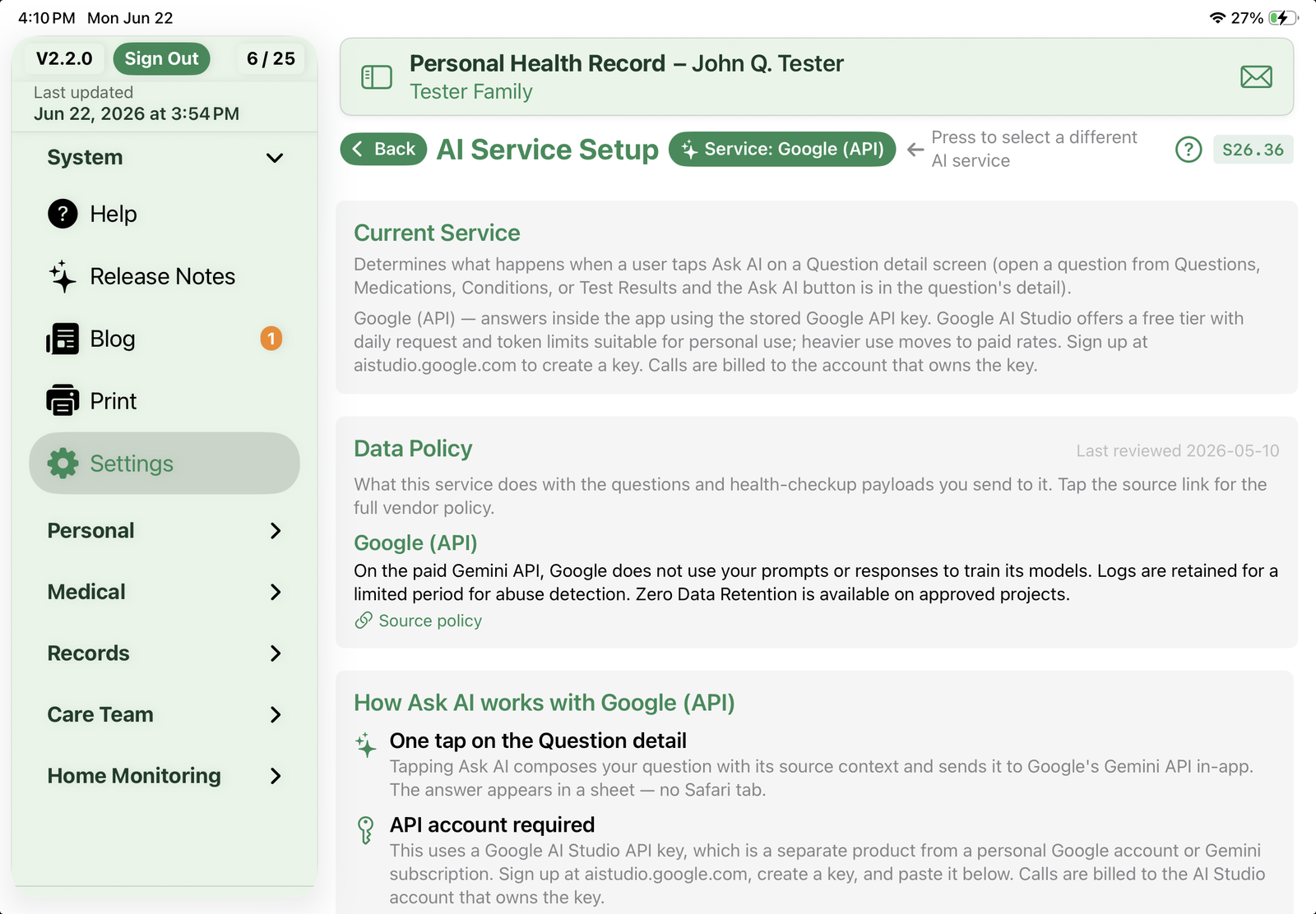 AI Service Setup