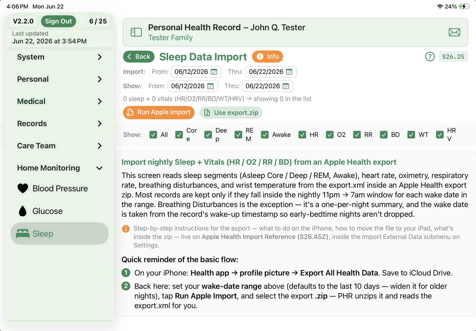 Sleep Data Import