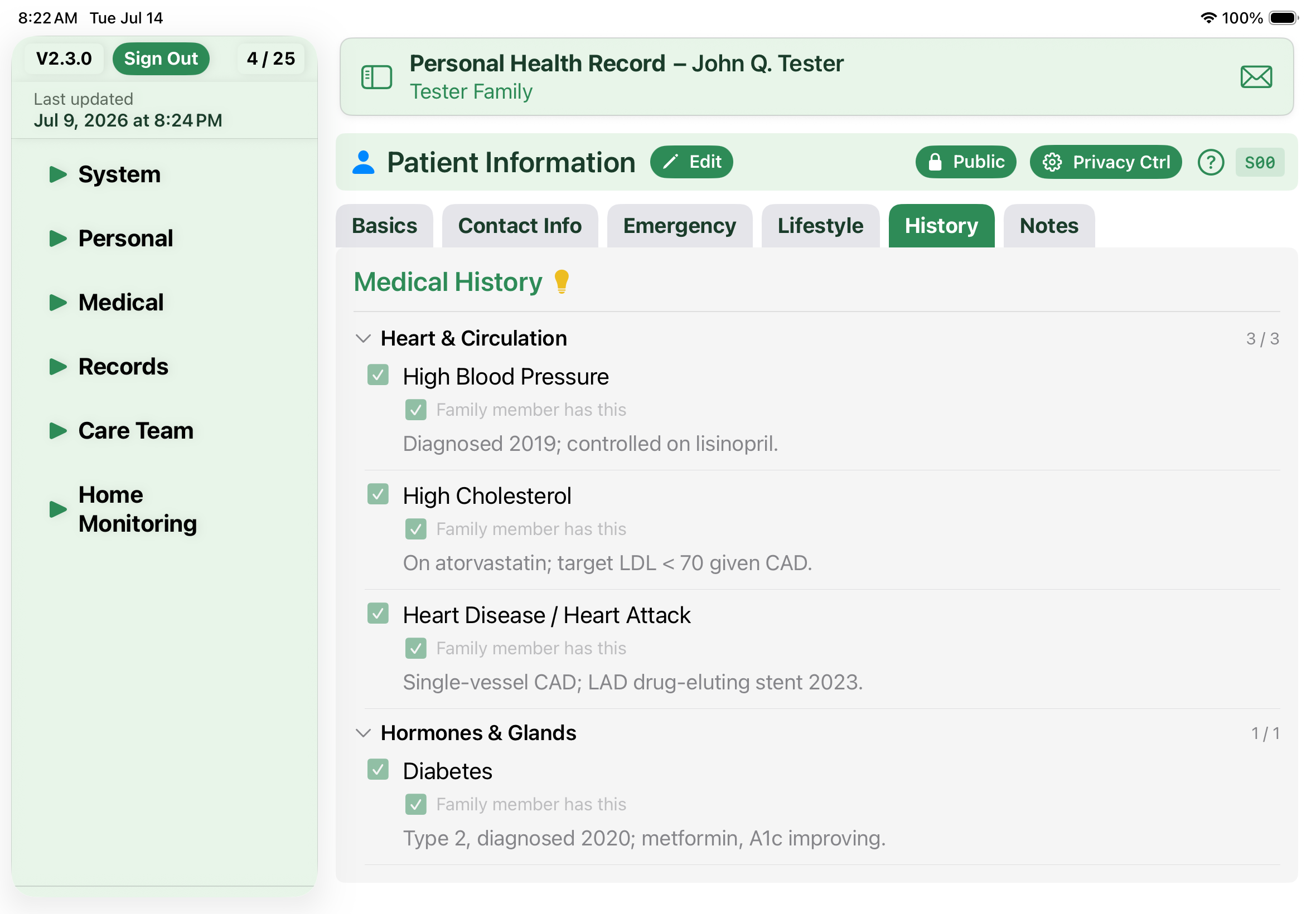 Patient Information – History